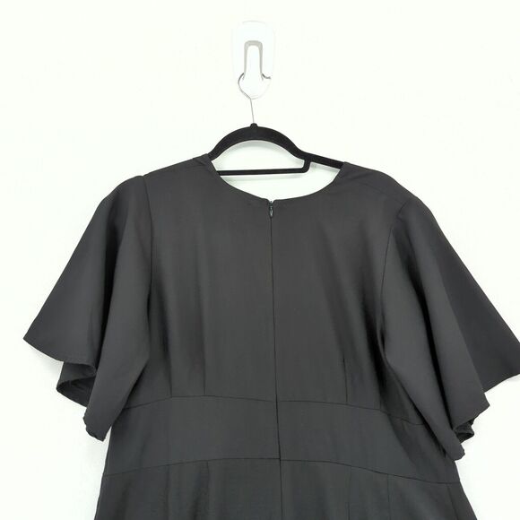 Kiyonna Women 0x 10 12 Charisma Jumpsuit Black Faux Wrap Crepe V Neck Belt FLAW - Picture 8 of 8